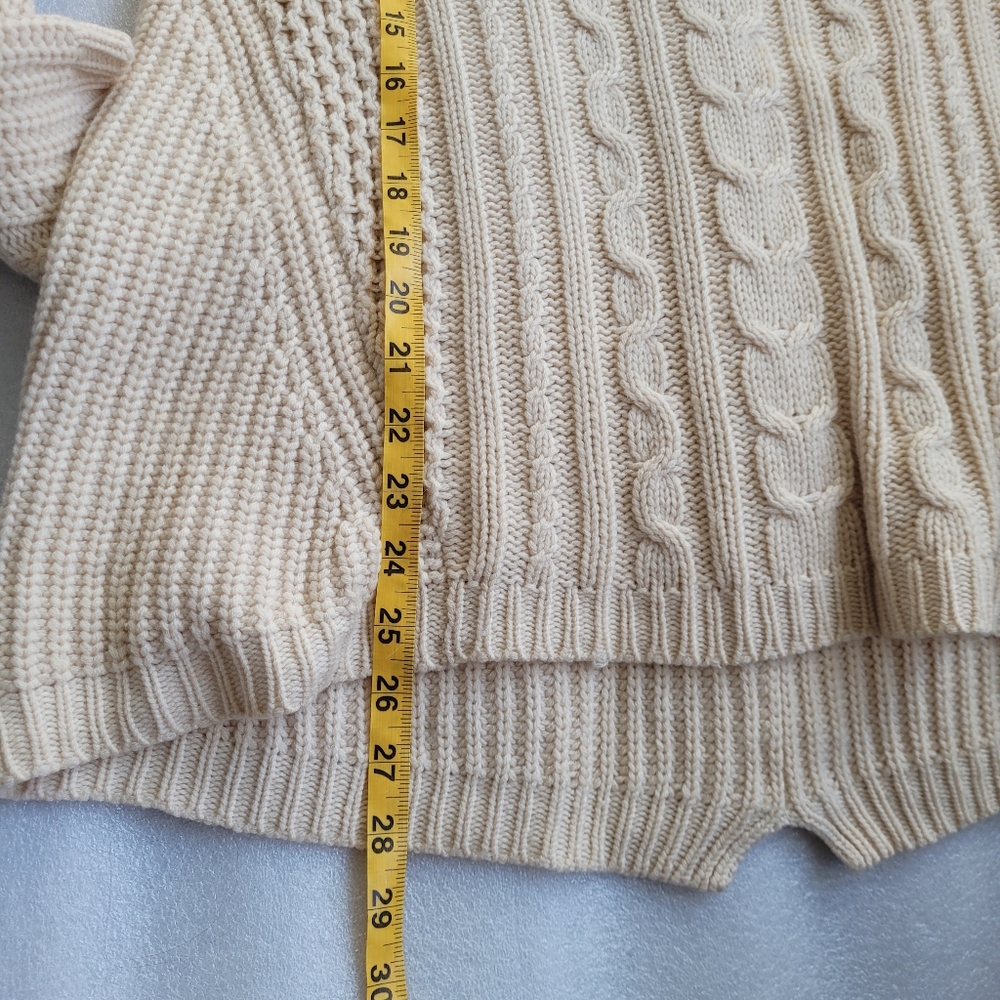 Brochu Walker Wool Cashmere Mixed Knit Cream Sweater Medium - Picture 11 of 11